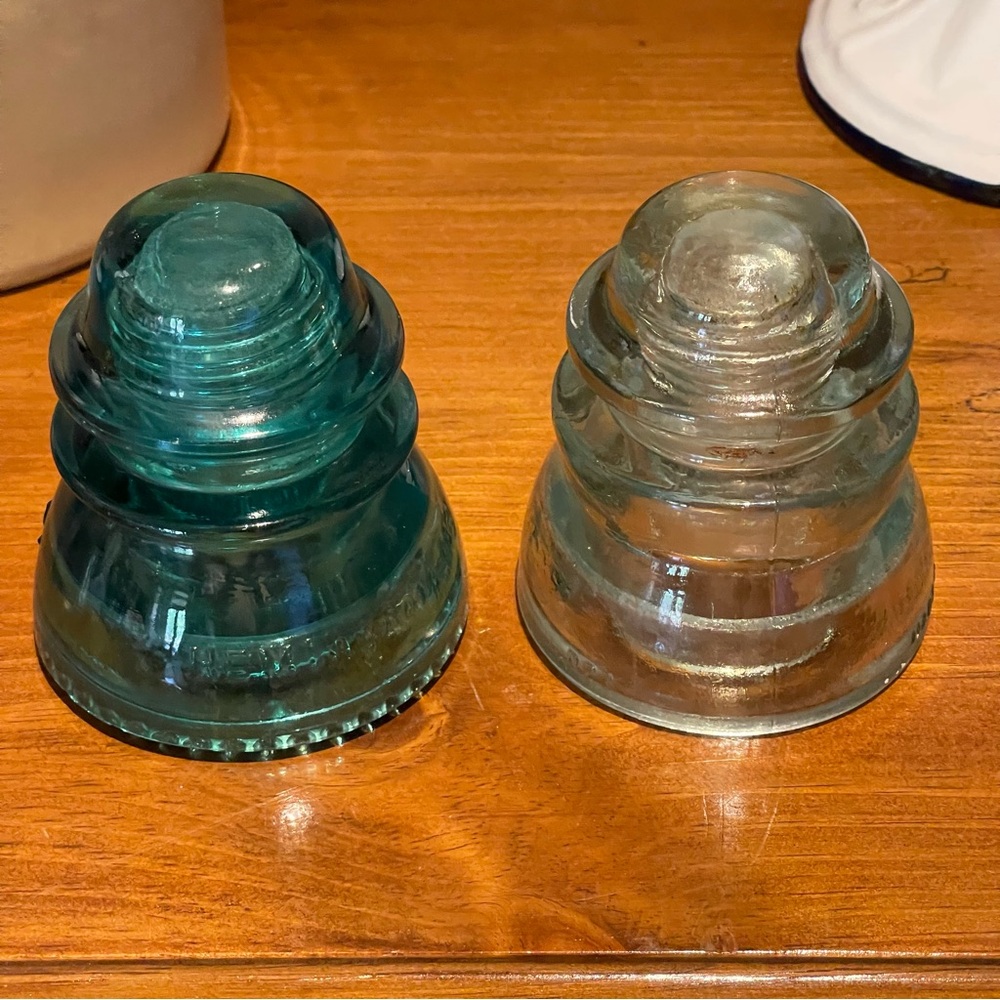 2 Antique Glass Insulators